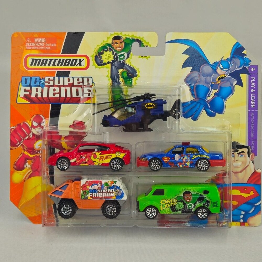 Matchbox Rare 2007 BATCOPTER D.C.‎ Super Friends 5 Pack Cars NIB (K235) NIB